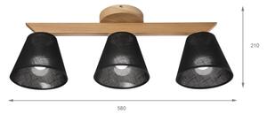 Brilagi - LED Přisazený lustr ANTHONY 3xE14/40W/230V dub/černá
