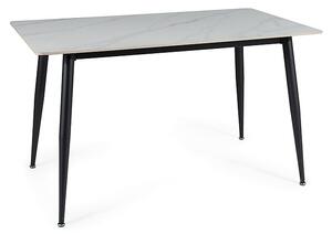 Jídelní stůl RION 130x70 cm s keramickou deskou, bílý mramor