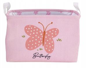 Dětský úložný box 30x25 cm - Motýl, růžový, H&L