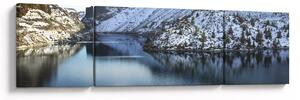 Obraz - zimní krajina s jezerem (170x50 cm)