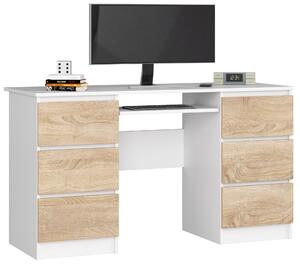 Ak furniture Psací stůl A-11 135 cm bílý/dub sonoma