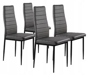 Židle ModernHome umělá kůže šedá 4 ks