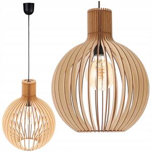 Závěsné Stropní Svítidlo LED Lustr DŘEVĚNÝ Závit E27