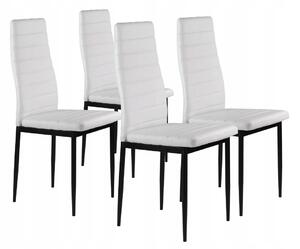 Židle ModernHome umělá kůže bílá 4 ks