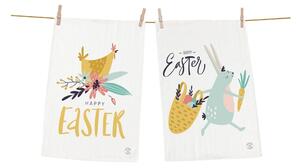 Set 2 kusů utěrek Butter Kings z bavlny Easter Harvest, 70 x 50 cm