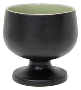 Světle zeleno-černá kameninová miska na noze Costa Nova Riviera, 550 ml