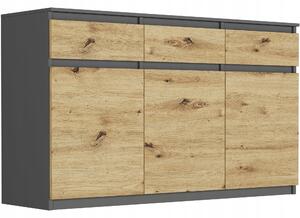 Komoda Framire 120 x 40 x 98 cm antracit matná