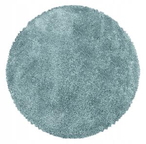 Ayyildiz, Kusový koberec Fluffy Shaggy 3500 blue kruh, 80x80 (průměr) kruh, modrá, ložnice