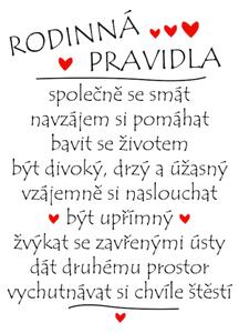 Samolepka Rodinná pravidla