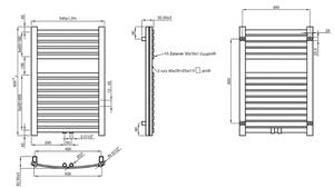 Invena koupelnový radiátor žebříkový 80x54 cm černá UG-03-080