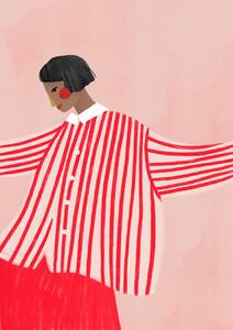 Ilustrace The Woman With the Red Stripes, Bea Muller, (30 x 40 cm)