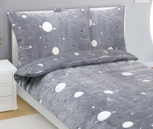 Bellatex Povlečení MIKROFLANEL, Šedý vesmír - 140x200, 70x90cm