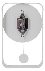 Bílé nástěnné hodiny s kyvadlem Karlsson Charm, výška 32,5 cm