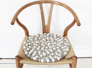 Světle šedo-bílý kuličkový vlněný podsedák Wooldot Ball Chair Pad, ⌀ 39 cm