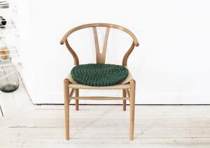 Tmavě zelený kuličkový vlněný podsedák Wooldot Ball Chair Pad, ⌀ 39 cm