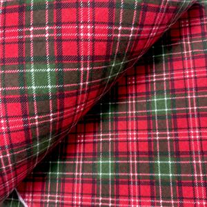 Ervi Bavlněná flanelová látka/plátno š.240cm Vánoční Tartan, metráž