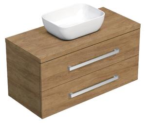 Koupelnová skříňka s krycí deskou SAT Cube Way 100x46,5x46 cm dub Hickory CUBE461003DHSAT45