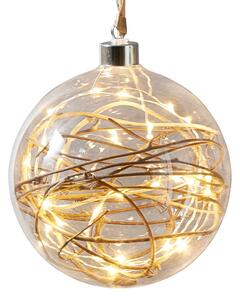 Glow LED dekorační koule čirá, ratan Ø 15 cm