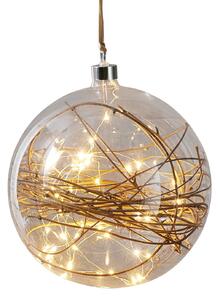 Glow LED dekorační koule čirá, ratan Ø 20 cm