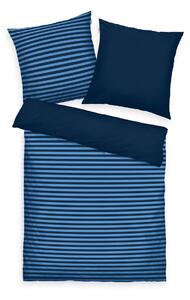 Tom Tailor Bavlněné povlečení Dark Navy & Cool Blue, 135 x 200 cm, 80 x 80 cm
