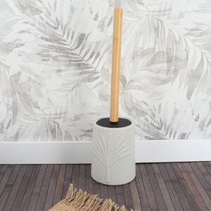 WC kartáč Arizona, šedá/s dřevěnými prvky