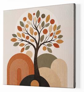 Obraz na plátně - Strom života BOHO Dotek země FeelHappy.cz Velikost obrazu (šířka x výška): 40 x 40 cm