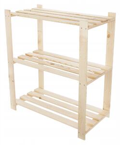 Dřevěný skladový regál Stolmak 90 x 80 x 38 cm, max. nosnost 50 kg na polici
