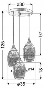 CANDELLUX MARINA ZÁVĚSNÁ LAMPA TALÍŘ 3X60W E27 CHROM 33-60181