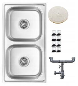 Dvoukomorový dřez Kuchinox Standard ocel Inox