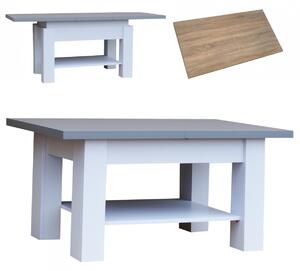 Konferenční stolek rozkládací Sinra Deska stolu tmavé šedá a nohy bilé