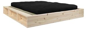 Dvoulůžková postel z masivního dřeva s černým futonem Comfort a tatami Karup Design Ziggy, 140 x 200 cm