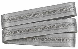 Vánoční stuha DIAMOND SILVER stříbrná saténová 15mm x 2m