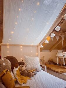 Masivní domečková postel Housebed 90 x 190 cm s přistýlkou - přírodní