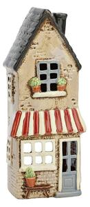 Keramický svícen Domek s markyzou 24 cm