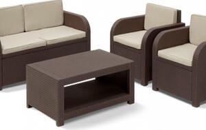 Keter California set stůl + křeslo + podnožka cappuccino 231730