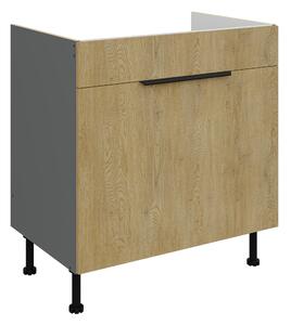 Dolní kuchyňská skříňka pod dřez Carminia 80 ZL 1S BB PREMIUM BOX (dub cremona + antracit)