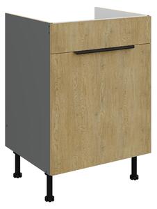 Dolní kuchyňská skříňka pod dřez Carminia 60 ZL 1S BB PREMIUM BOX (dub cremona + antracit)