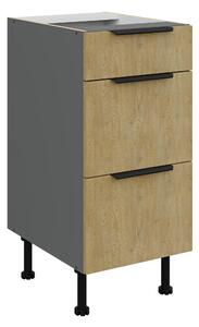 Dolní kuchyňská skříňka Carminia 40 D 3S BB PREMIUM BOX (dub cremona + antracit)