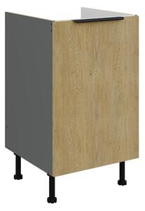 Dolní kuchyňská skříňka pod dřez Carminia 50 ZL 1F BB (dub cremona + antracit)