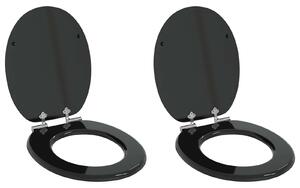 Toaletní prkno 2 pcs Černý 44 x 38 cm Kompozitní dřevo 3414530