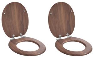 Toaletní prkno 2 pcs Hnědá 44 x 38 cm Kompozitní dřevo 3414531