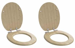 Toaletní prkno 2 pcs Světlá barva bambusu 44 x 38 cm 3414532
