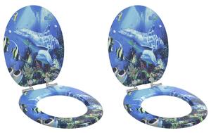 Toaletní prkno 2 pcs Modrá 44 x 38 cm Kompozitní dřevo 3414536