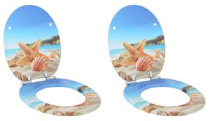 Toaletní prkno 2 pcs Mořský mušlový 44 x 38 cm Kompozitní dřevo 3414533