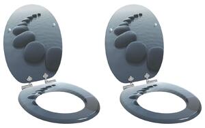 Toaletní prkno 2 pcs Šedý 44 x 38 cm Kompozitní dřevo 3414534