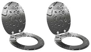 Toaletní prkno 2 pcs Šedý 44 x 38 cm Kompozitní dřevo 3414539