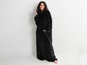 XPOSE® Mikinová deka (prodloužená) - černá