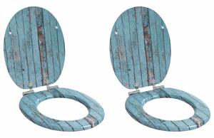 Toaletní prkno 2 pcs Modrá 44 x 38 cm Kompozitní dřevo 3414537