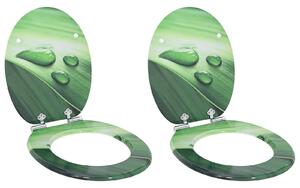 Toaletní prkno 2 pcs Zelená kapka 44 x 38 cm Kompozitní dřevo 3414544