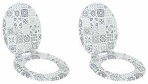 Toaletní prkno 2 pcs Modro-bílá porcelán 44 x 38 cm 3414540